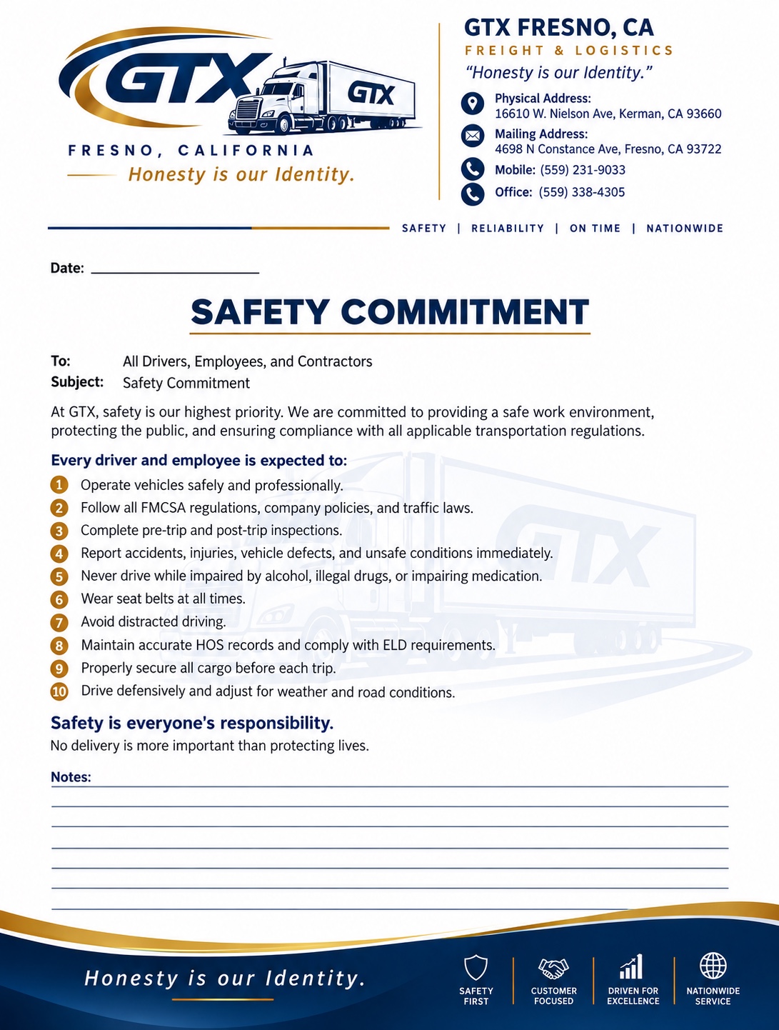 Safety Commitment